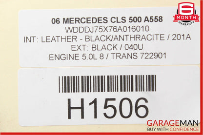 06-08 Mercedes W219 CLS500 Front Left Driver Side Mirror Door Rear View Black