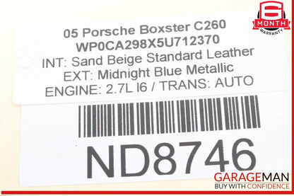 05-08 Porsche Boxster 987 MAF Mass Air Flow Sensor 98760612500 OEM