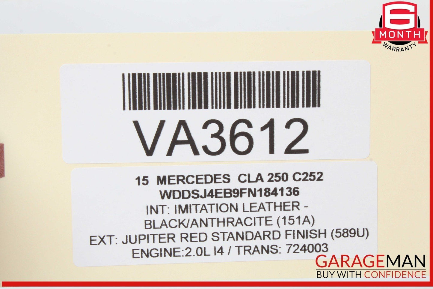 08-21 Mercedes W117 CLA250 GLK350 Rear Overhead Dome Light 2048204901 OEM