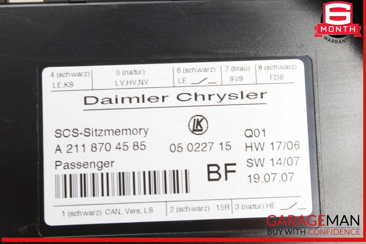 03-12 Mercedes W211 E350 CLS500 SLK280 Front Right Side Seat Control Module OEM