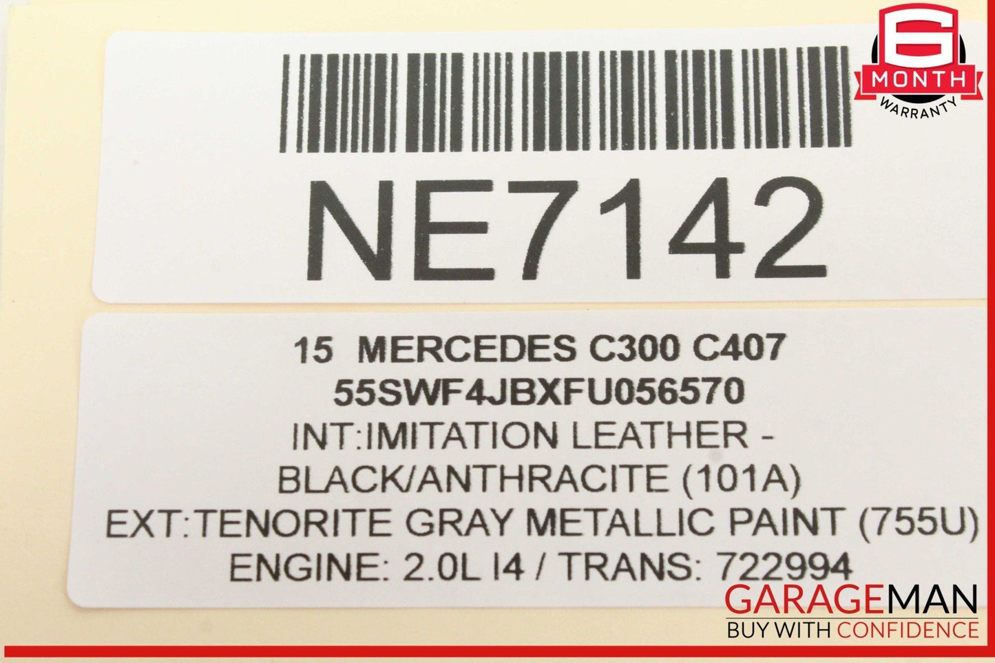 15-19 Mercedes W205 C300 C350e C400 Center Console Storage Compartment OEM