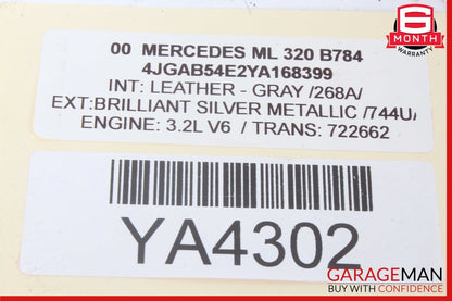 98-00 Mercedes W163 ML320 ML55 AMG CD Changer 6 Disk Player 1638201389 OEM