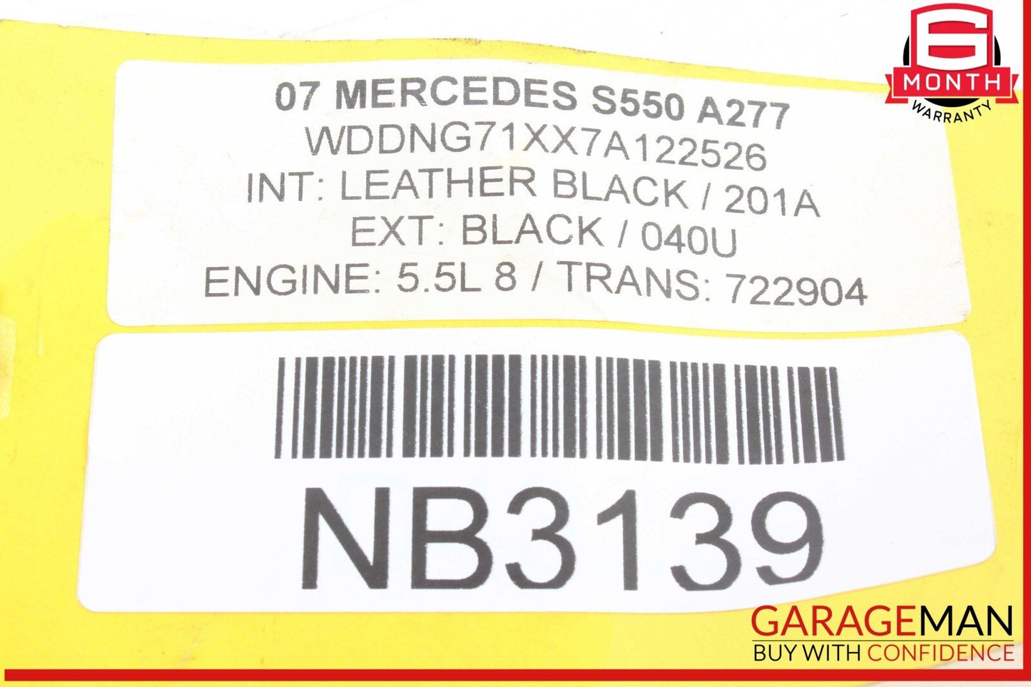 07-10 Mercedes W221 S550 Steering Column Combination Switch Assembly Black OEM