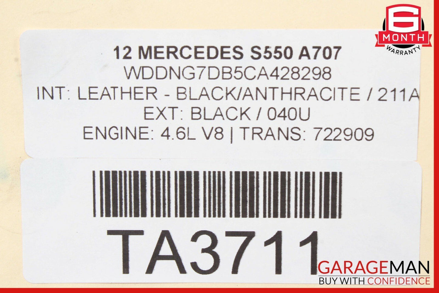 12-13 Mercedes W221 S550 CL550 7G Tronic Automatic Transmission 722.909 RWD