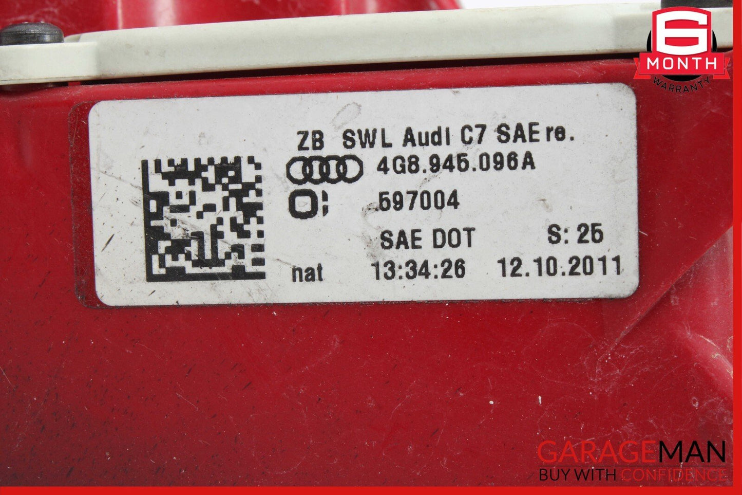 12-15 Audi A7 Rear Right Passenger Side Outer Taillight Tail Light Lamp OEM