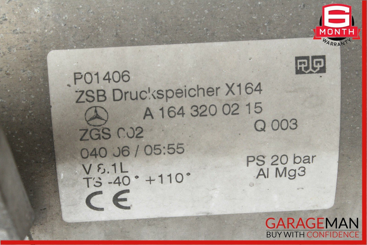 07-12 Mercedes X164 GL450 GL350 GL550 Airmatic Compressor Air Pressure Tank OEM