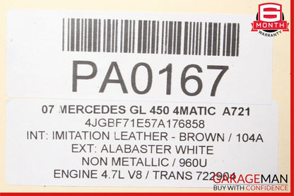 06-08 Mercedes X164 GL450 ML350 ML550 Front Lower Radiator Support Bracket OEM