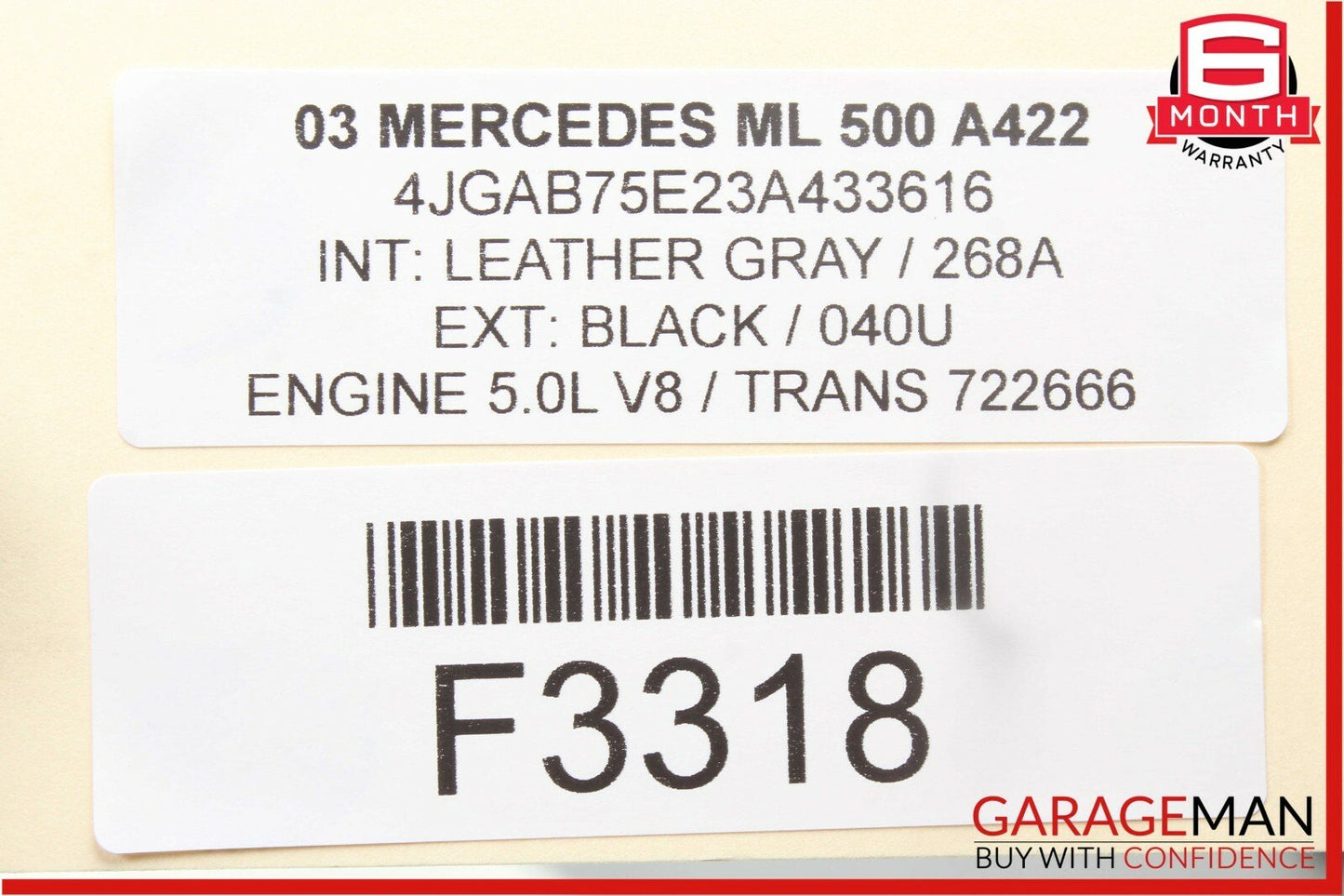 02-05 Mercedes W163 ML500 Speedometer Odometer Instrument Cluster Gauge