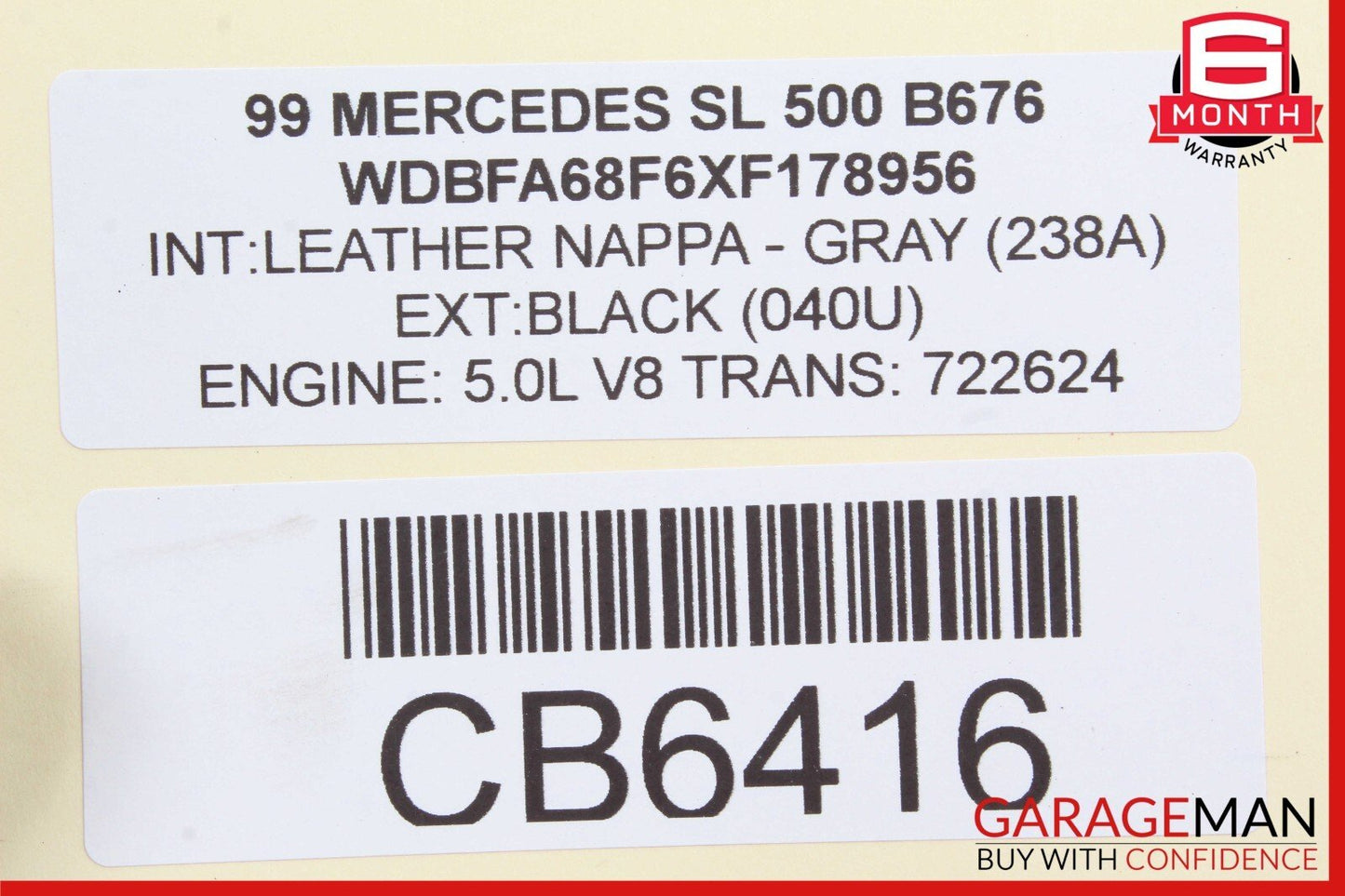 90-99 Mercedes R129 SL500 300SL Rear Left & Right Shock Strut Absorber Set of 2