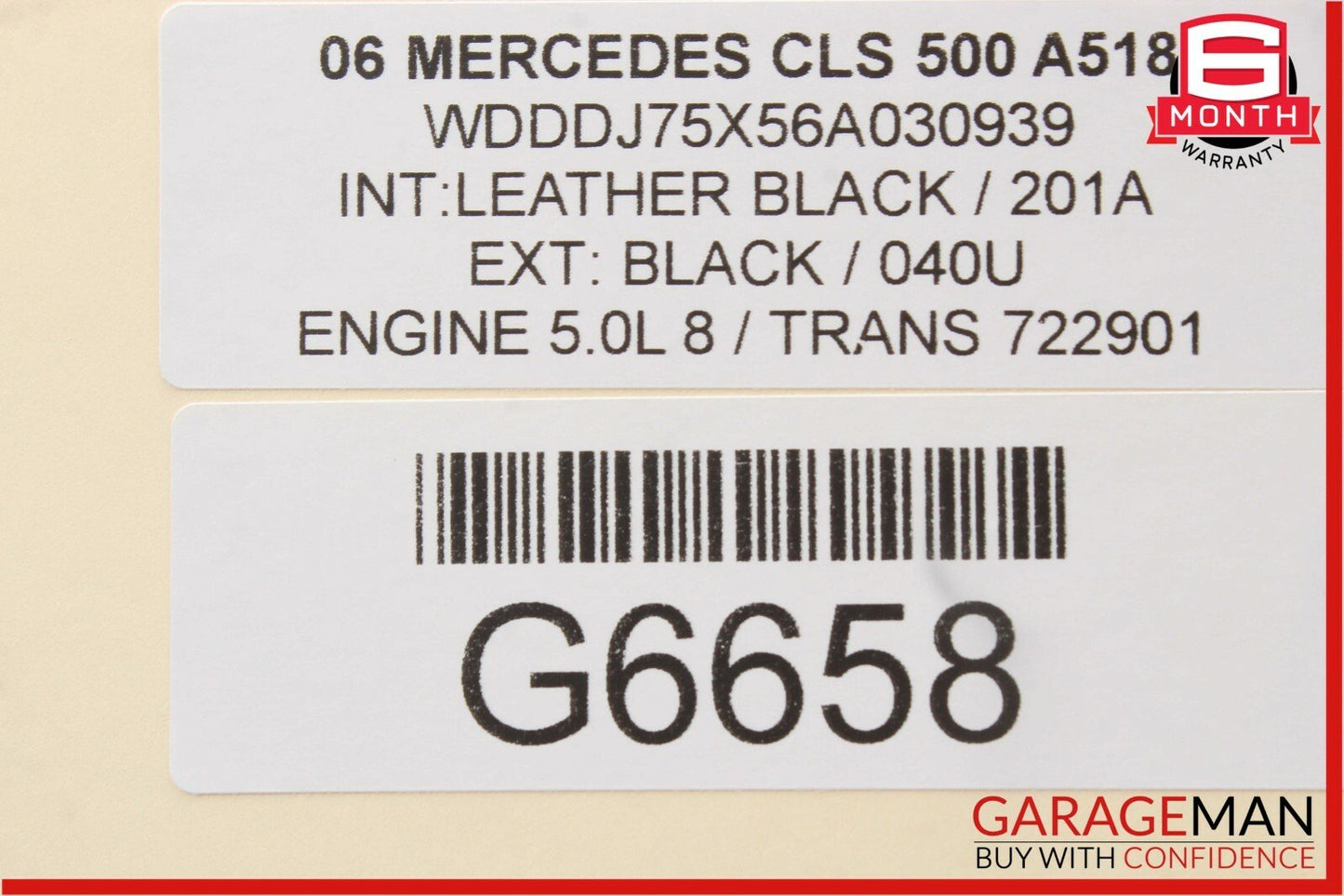 06-08 Mercedes W219 CLS500 Front Left Driver Side Door Mirror Rear View Black