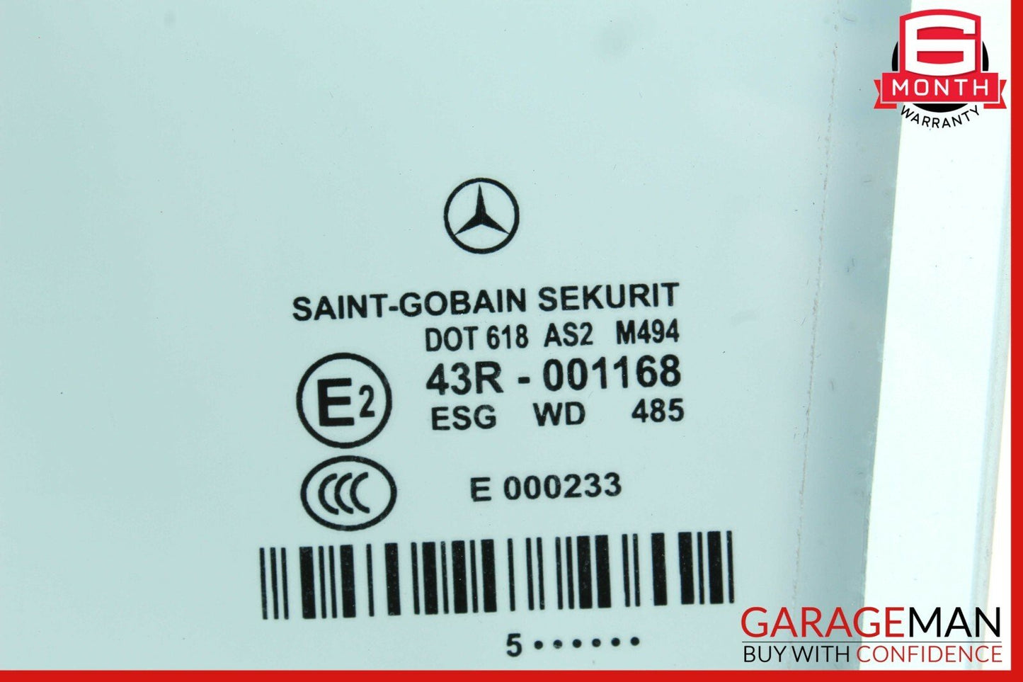06-11 Mercedes W219 CLS500 CLS63 AMG Rear Left Side Door Window Auto Glass
