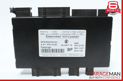 03-12 Mercedes W211 E550 E350 Under Seat Control Module Front Right Side OEM