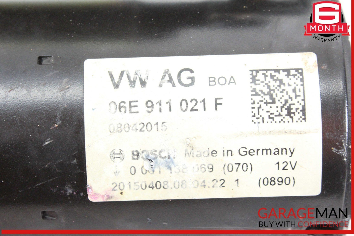 13-17 Audi Q5 2.0L Engine Starter Motor Bosch 12V 06E911021F OEM