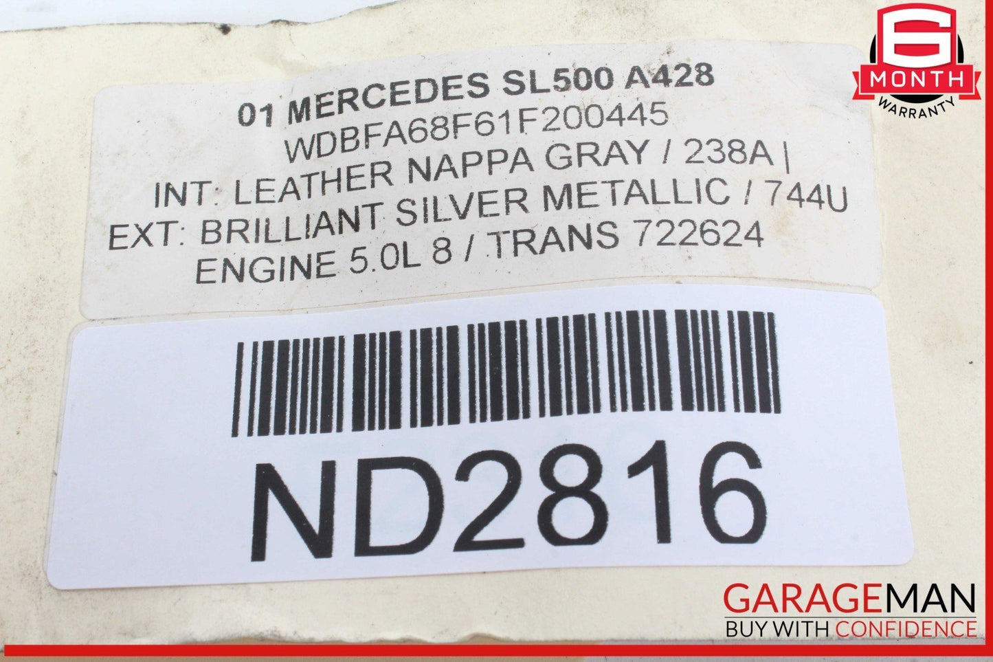 96-02 Mercedes R129 SL500 E420 Airbag Air Bag Sensor SRS Control Module OEM