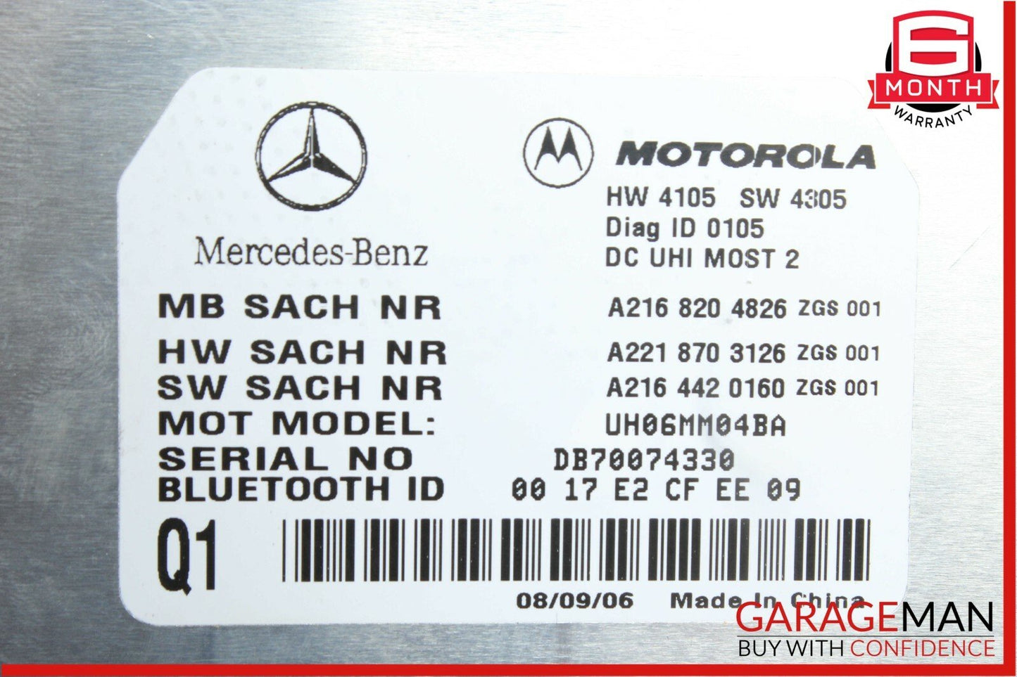 07-09 Mercedes S550 CL550 Bluetooth Mobile Cell Phone Control Controller Module