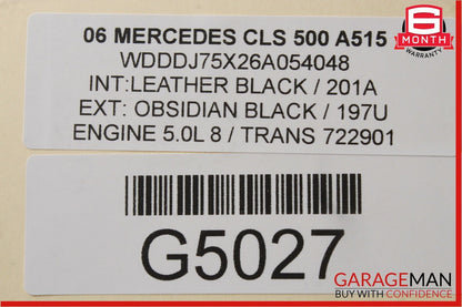 06-11 Mercedes W219 CLS500 Top Upper Rear View Mirror Auto Dimming Gray