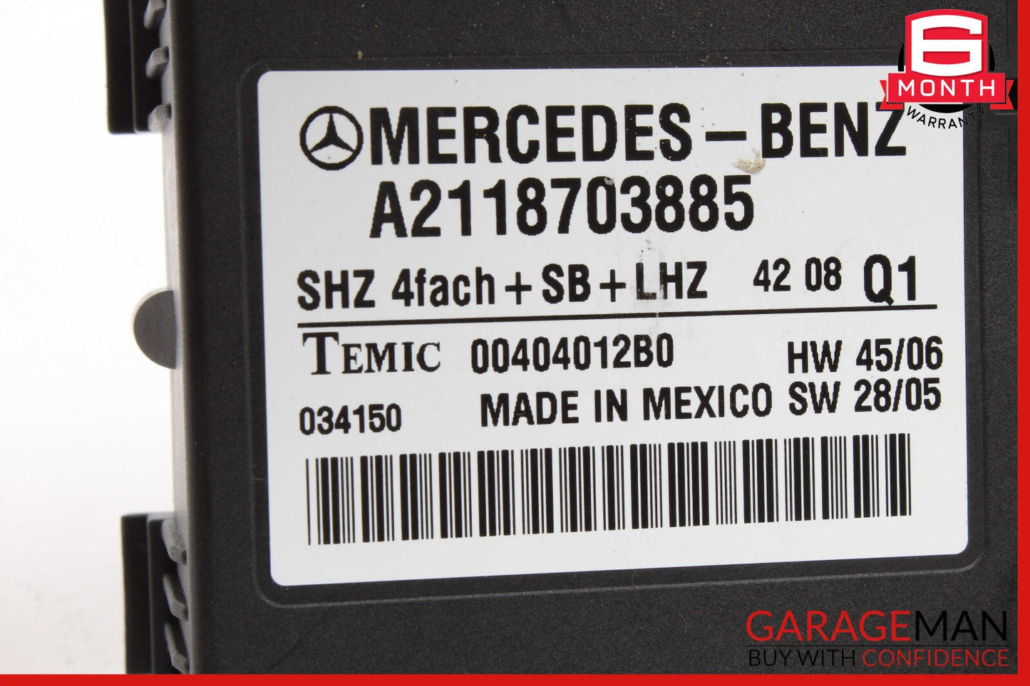 06-13 Mercedes X164 GL550 E320 Heated Seat Control Module 2118703885 OEM