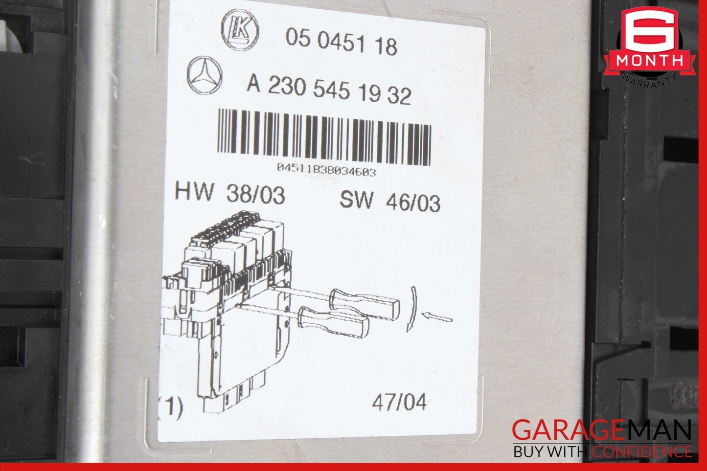 03-12 Mercedes R230 SL500 Front Left SAM Fuse Box Control Module OEM