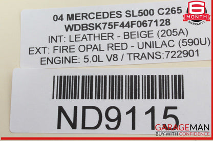 03-12 Mercedes R230 SL500 SL55 AMG Front Left Side Under Seat Control Module OEM