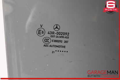 16-22 Mercedes X253 GLC43 AMG Rear Right Passenger Side Door Window Glass OEM