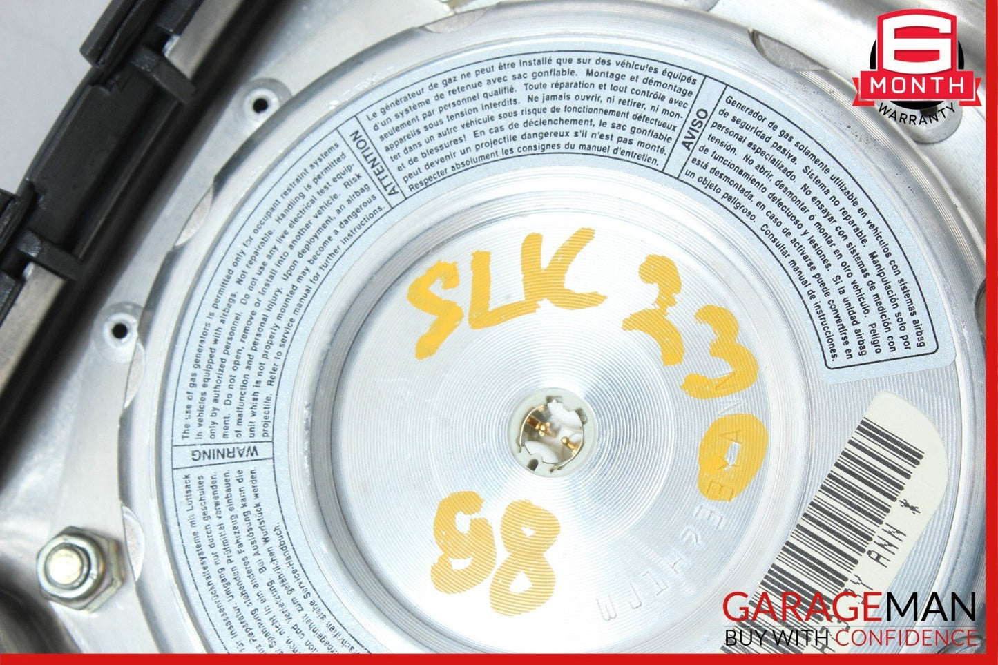 97-00 Mercedes R170 SLK230 Steering Wheel SRS Air Bag Airbag Gray