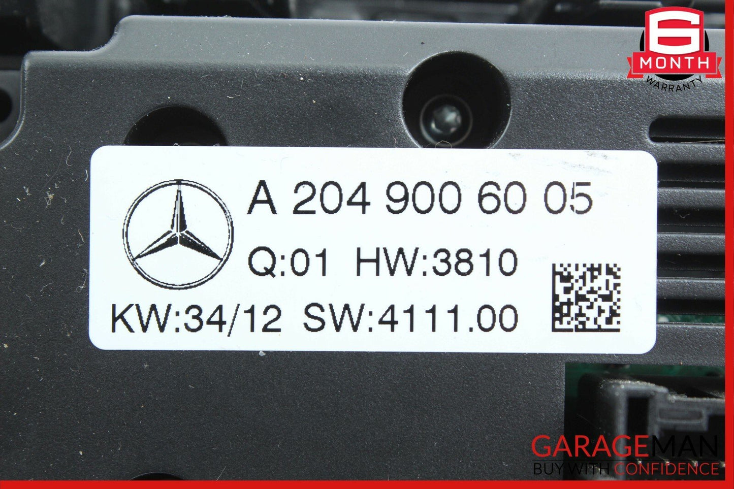 12-14 Mercedes C250 C300 AC A/C Climate Temperature Heater Switch Control Panel
