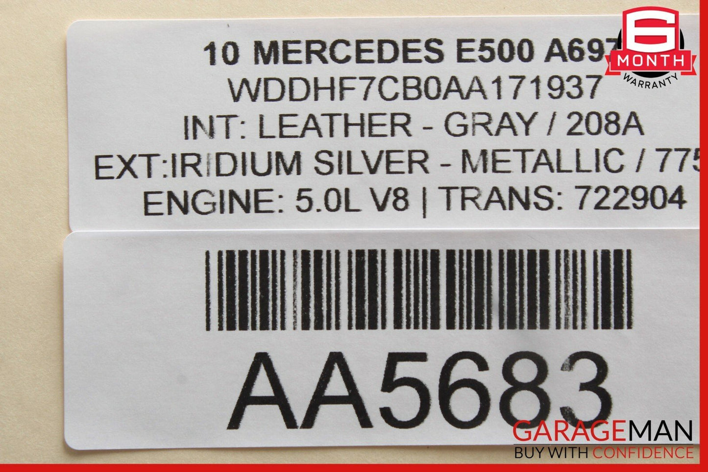 10-13 Mercedes W212 E350 E550 Front Left Driver Side Interior Door Panel OEM