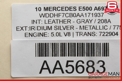10-13 Mercedes W212 E350 E550 Front Left Driver Side Interior Door Panel OEM