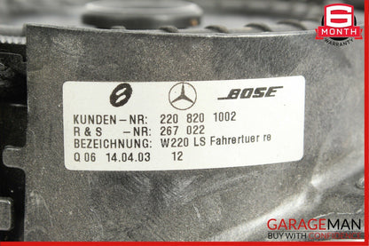 00-06 Mercedes W220 S430 S600 Front Left & Right Door Audio Sound Speaker Set