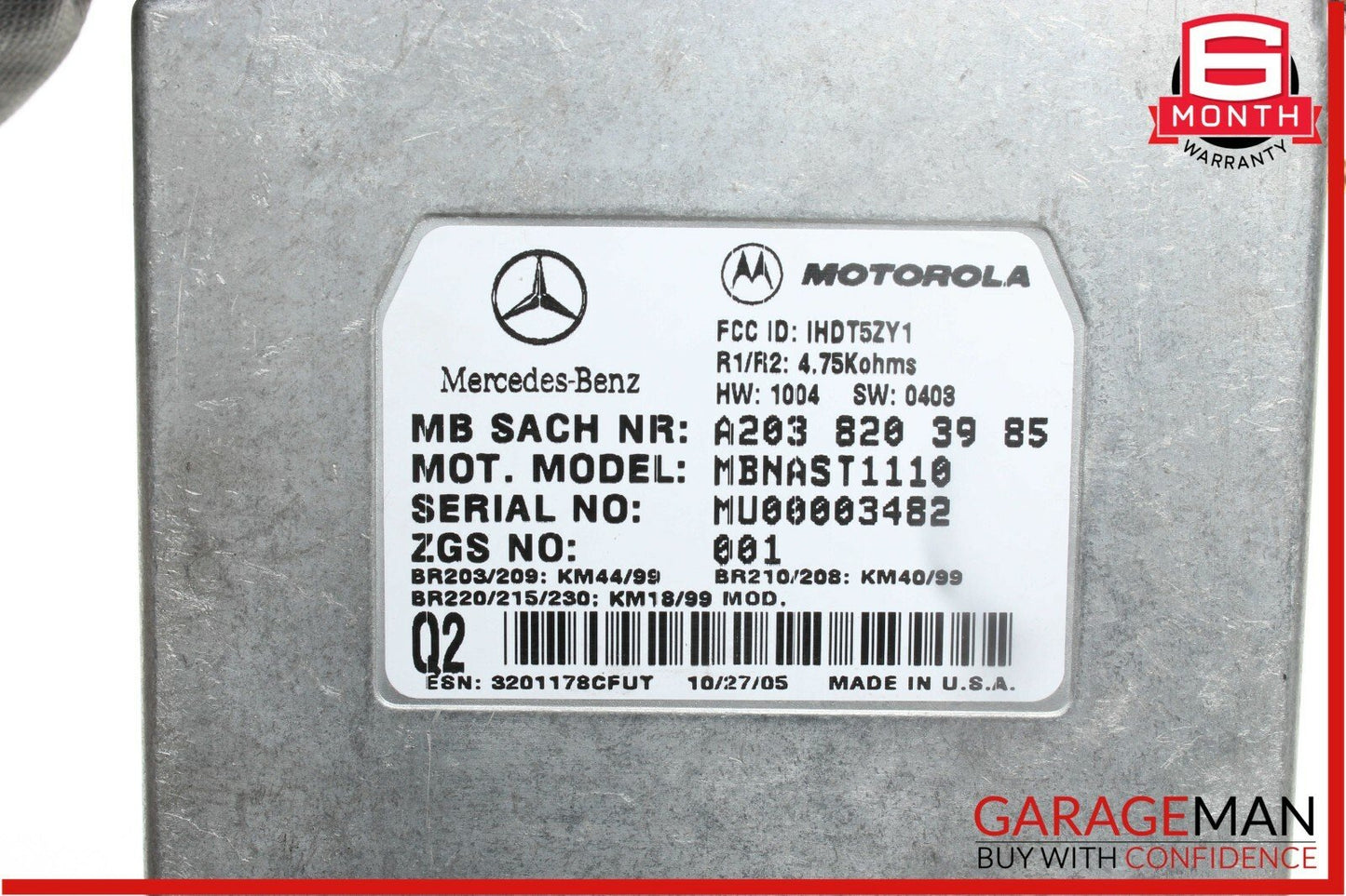 00-06 Mercedes W203 C240 E350 CLK500 Phone Voice Communication Control Module Q2