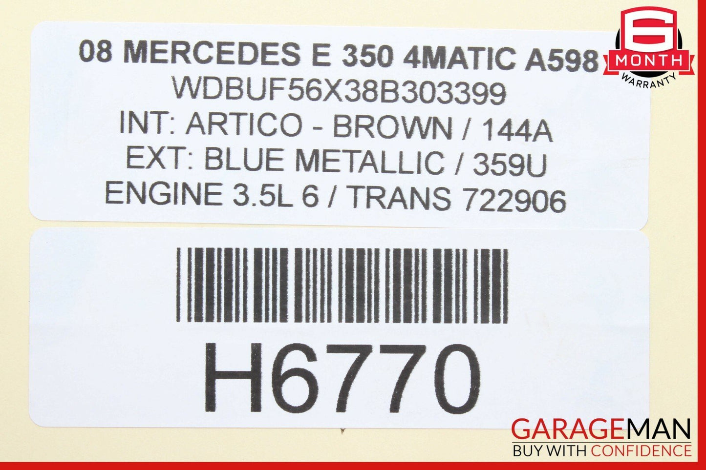 07-09 Mercedes E350 RWD Left Power Steering Rack & Pinion Tie Rod Control Arm
