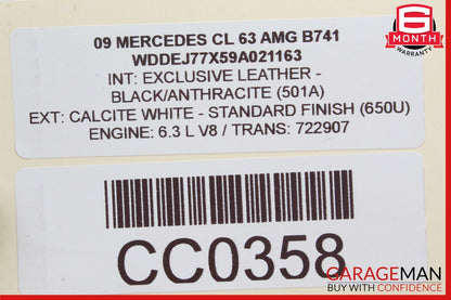 07-14 Mercedes W216 CL63 CL550 Center Console Rear AC Vent Trim 2218301054 OEM