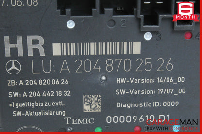 08-18 Mercedes W204 C63 AMG GLK350 Rear Right Side Door Control Module OEM
