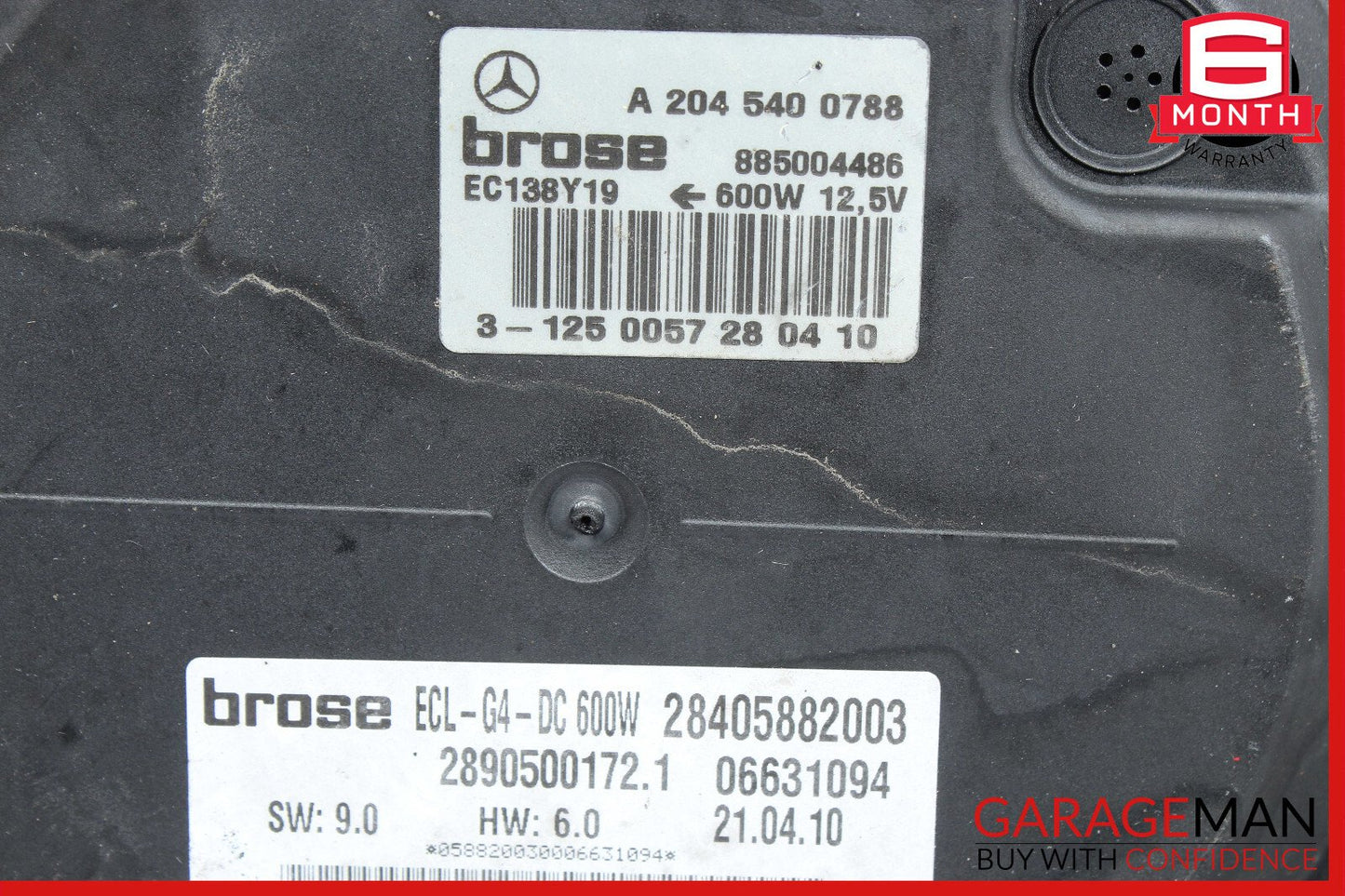 08-18 Mercedes W212 E350 C300 Engine Radiator Cooling Fan Motor 2045400788 OEM