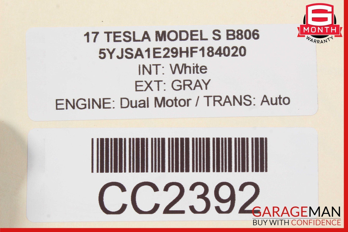 16-20 Tesla Model S Rear Bumper Reinforcement Impact Bar OEM