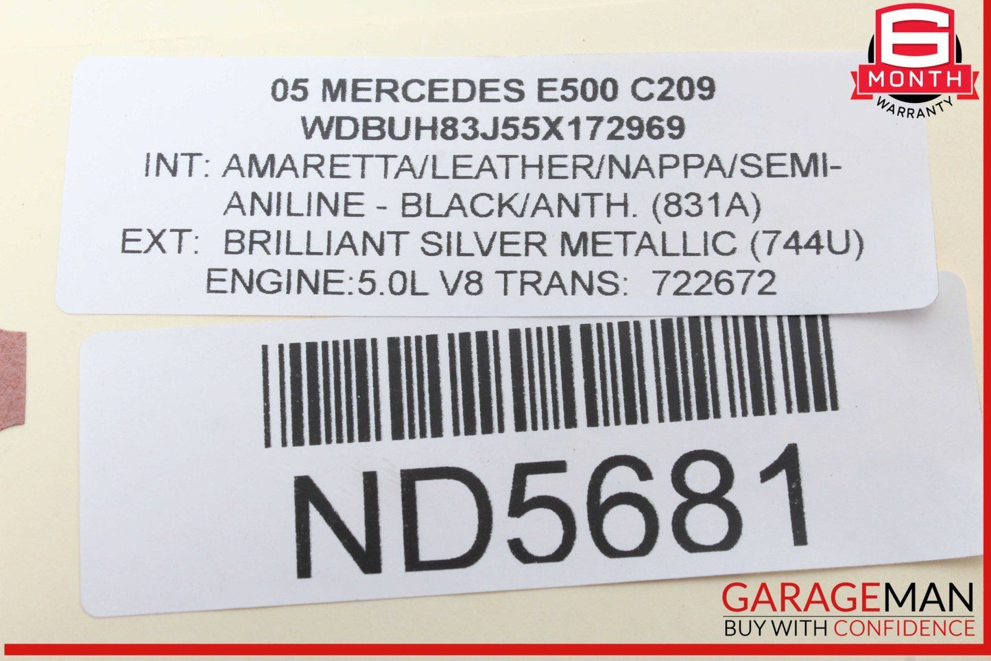03-11 Mercedes W211 E500 SL500 Rear Left or Right Suspension Lower Control Arm
