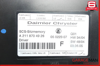 03-11 Mercedes W219 CLS500 E550 Front Left Seat Control Module OEM