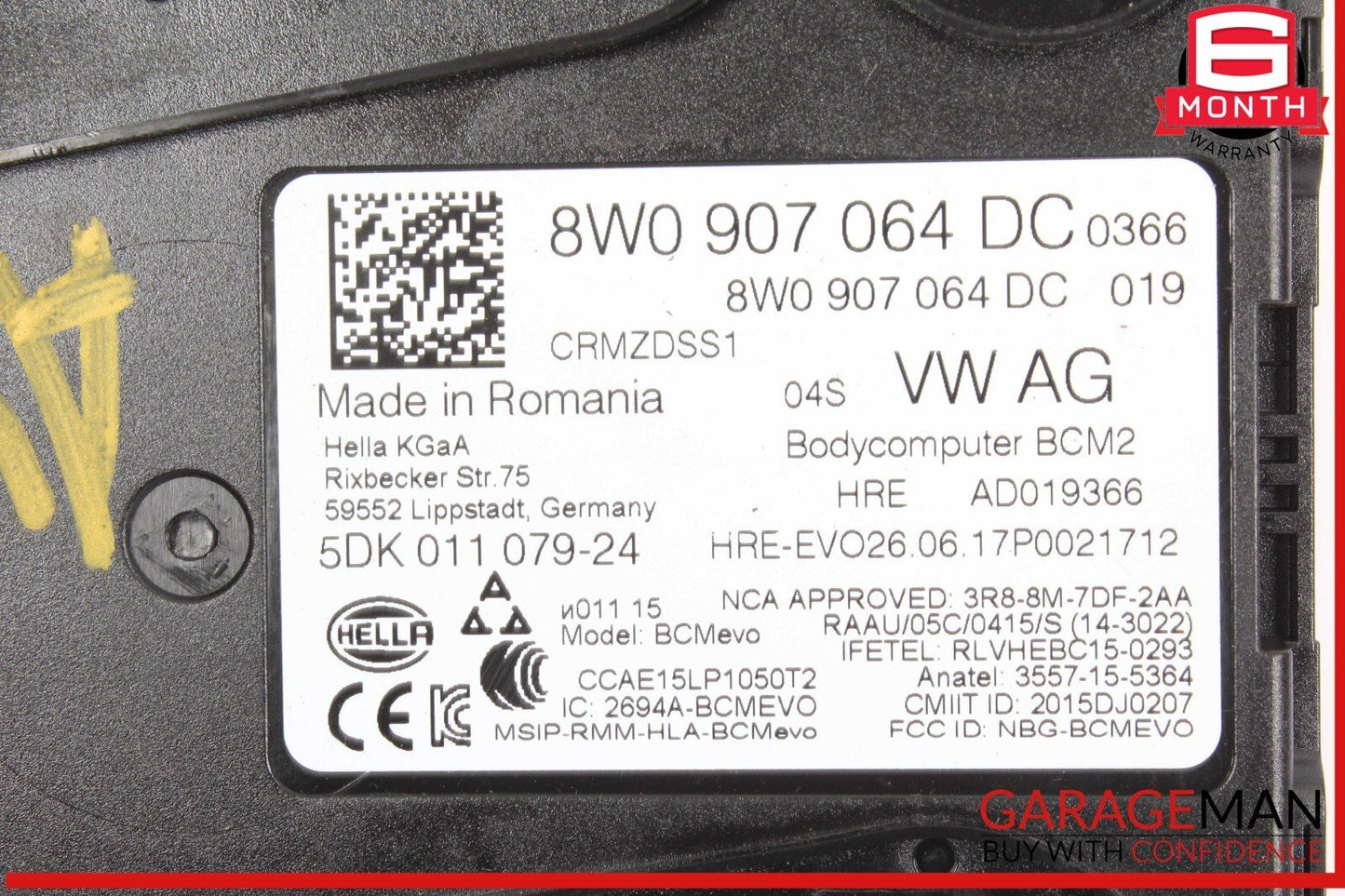 18-25 Audi A4 Allroad BCM Comfort System Body Control Module 8W0907064DC OEM