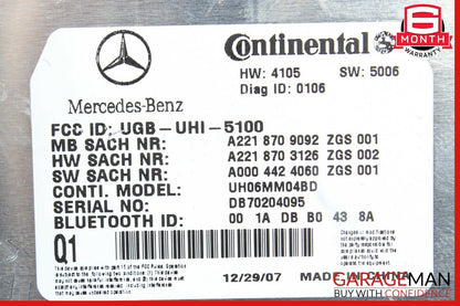 07-09 Mercedes W221 S550 CL550 CL600 Bluetooth Communication Controller Module