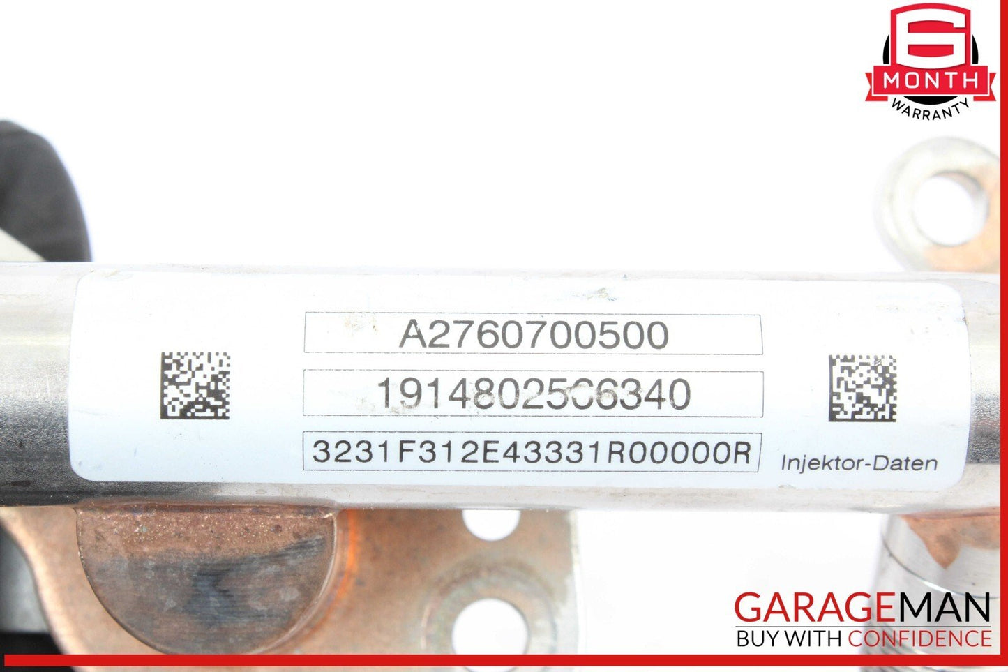 17-20 Mercedes R172 SLC43 AMG Right Side Fuel Injector Rail w/ Injectors OEM