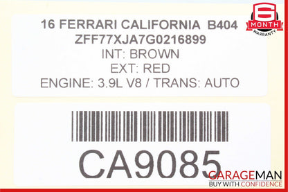 15-18 Ferrari California T Rear Left Driver Side Upper Trim Cover Panel Black