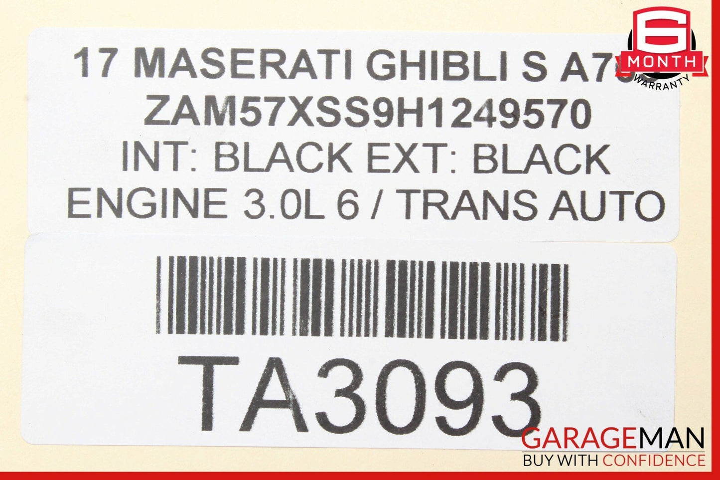 14-17 Maserati Ghibli Upper Pano Panoramic Sunroof Sliding Roof Rail Frame Glass