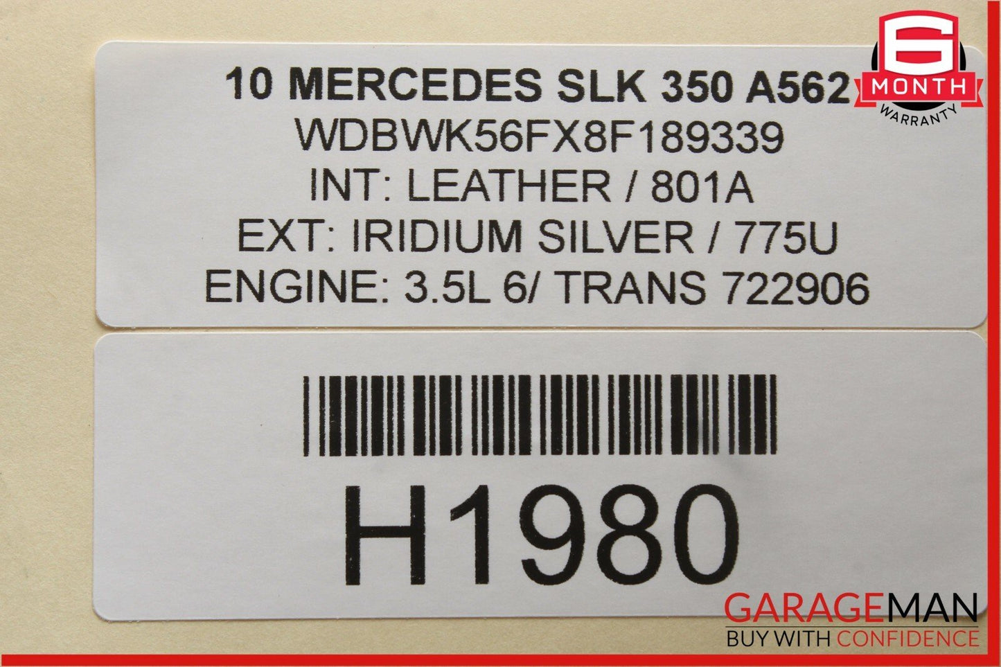 05-11 Mercedes R171 SLK350 Front Right Passenger Exterior Door Handle Silver