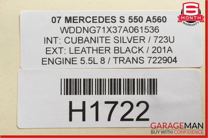 07-09 Mercedes W221 S450 S550 Front Left or Right Seat Headrest Head Rest Black