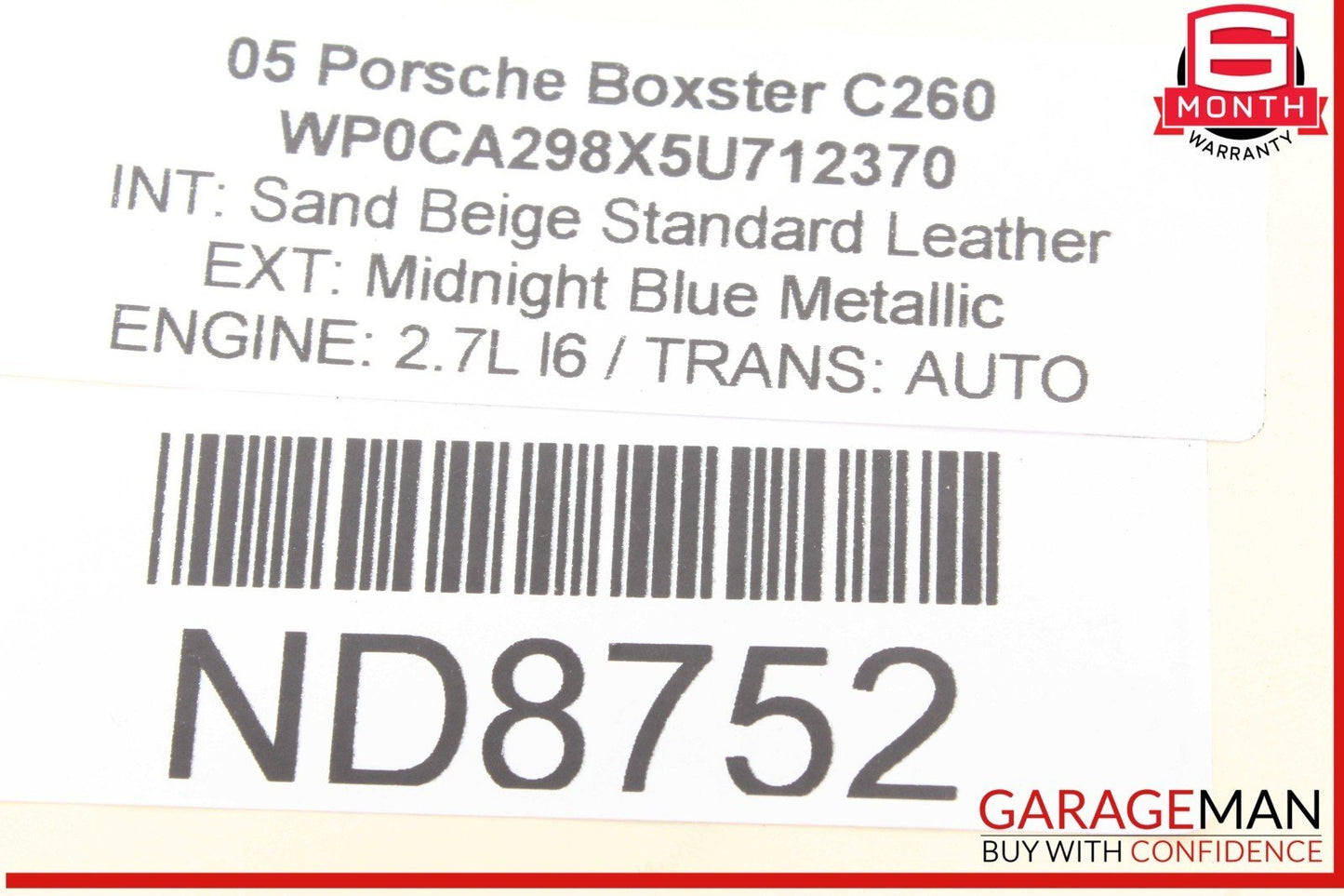 05-12 Porsche Boxster 987 Rear Right / Left Lower Suspension Control Arm OEM