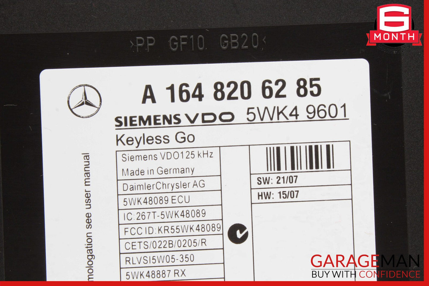 06-12 Mercedes X164 GL550 ML350 ML550 Keyless Go Controller Module Unit OEM