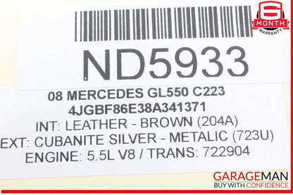 07-19 Mercedes X164 GL550 GL450 Rear 3rd Third Row Seat Motor 1648201942 OEM