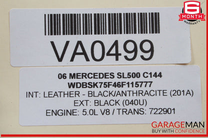 03-12 Mercedes R230 SL500 SL55 AMG Left Trunk Lock Frame Cylinder 2307901371 OEM
