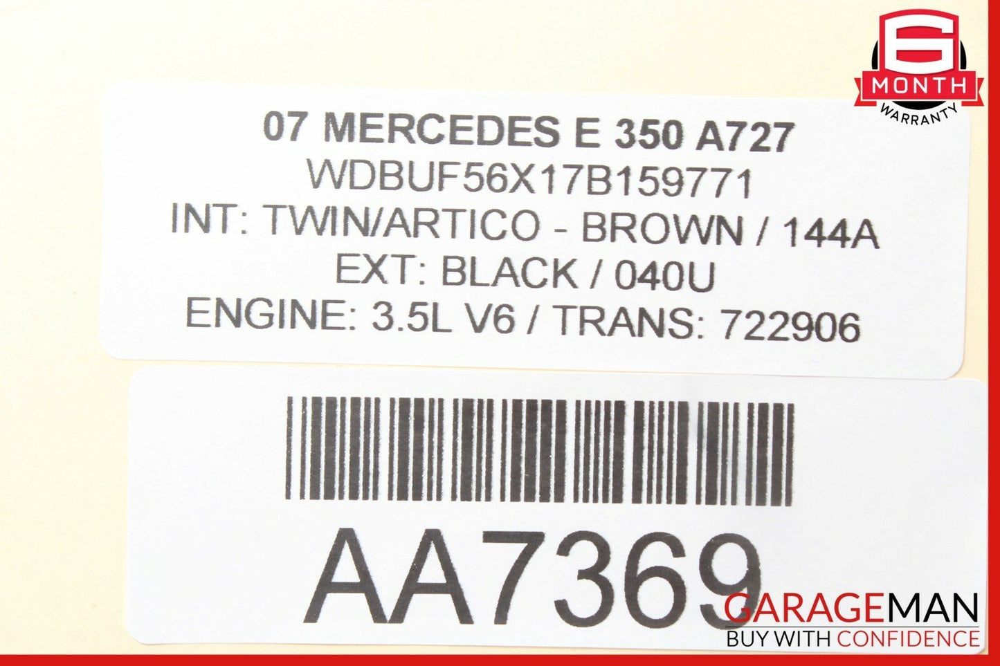 03-09 Mercedes W211 E63 AMG Rear Right Exterior Door Handle Black OEM