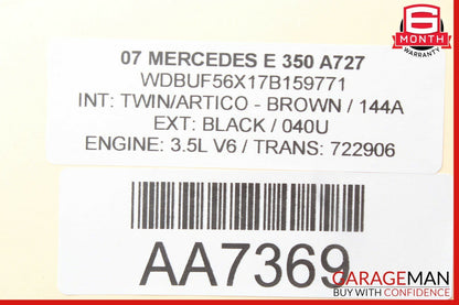 03-09 Mercedes W211 E63 AMG Rear Right Exterior Door Handle Black OEM